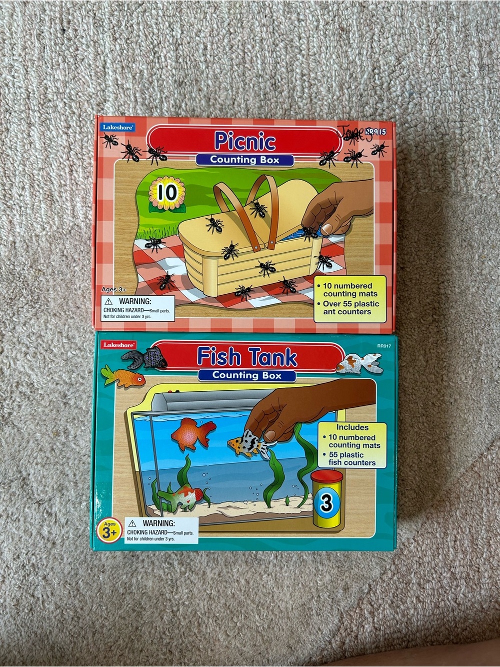 Lakeshore Picnic & Fish Tank Counting Boxes - counting mats and box only